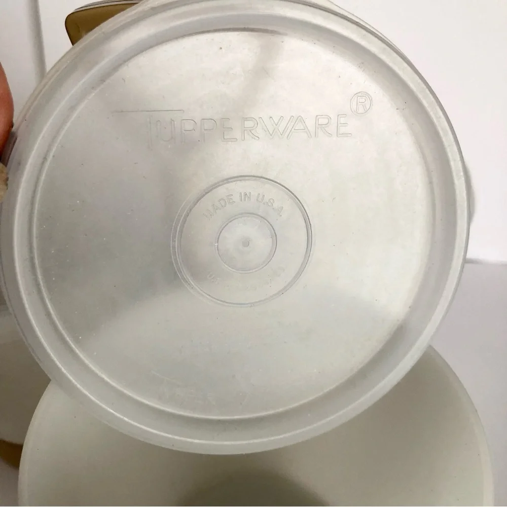 Tupperware Caddy Condiment Server 3 bowls 3 lids set with spoons Vintage carrier - Picture 3 of 7